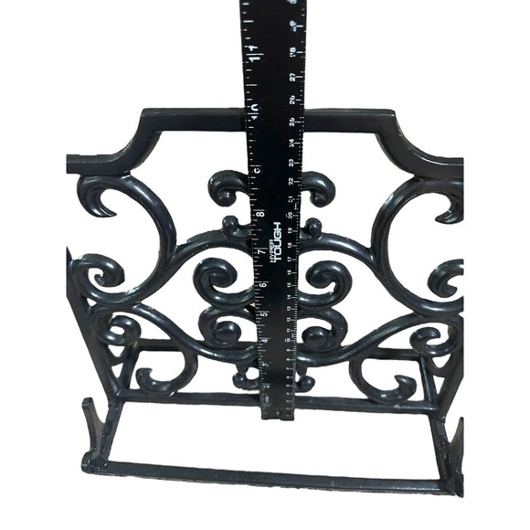 Fleur De Lis Cast Wrought Iron Scroll Cook Book Easel Stand Holder, 10 1/2" tall - Picture 7 of 7
